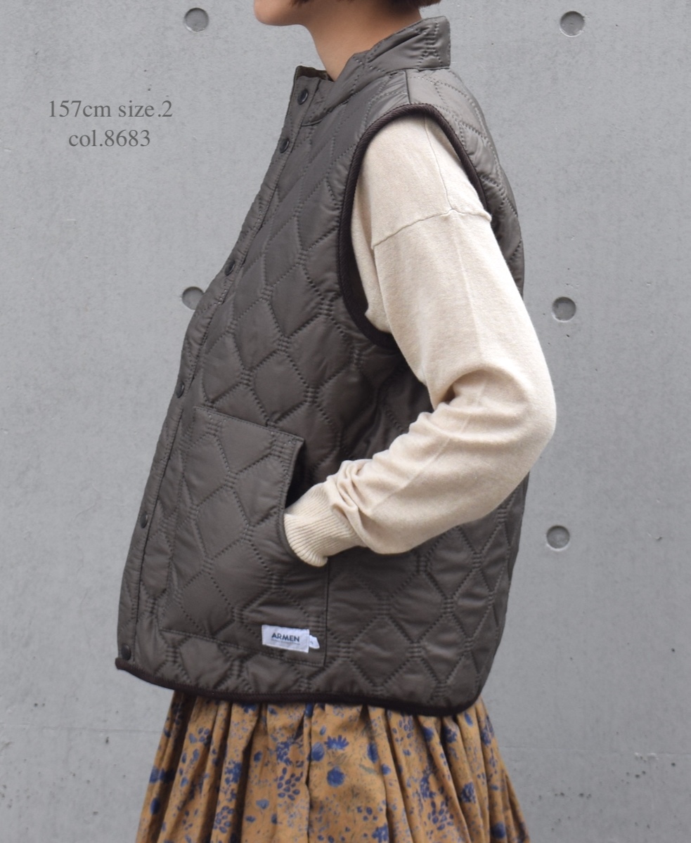 NAM9984PP (ベスト) POLY×POLY HEAT QUILT STAND COLLAR VEST