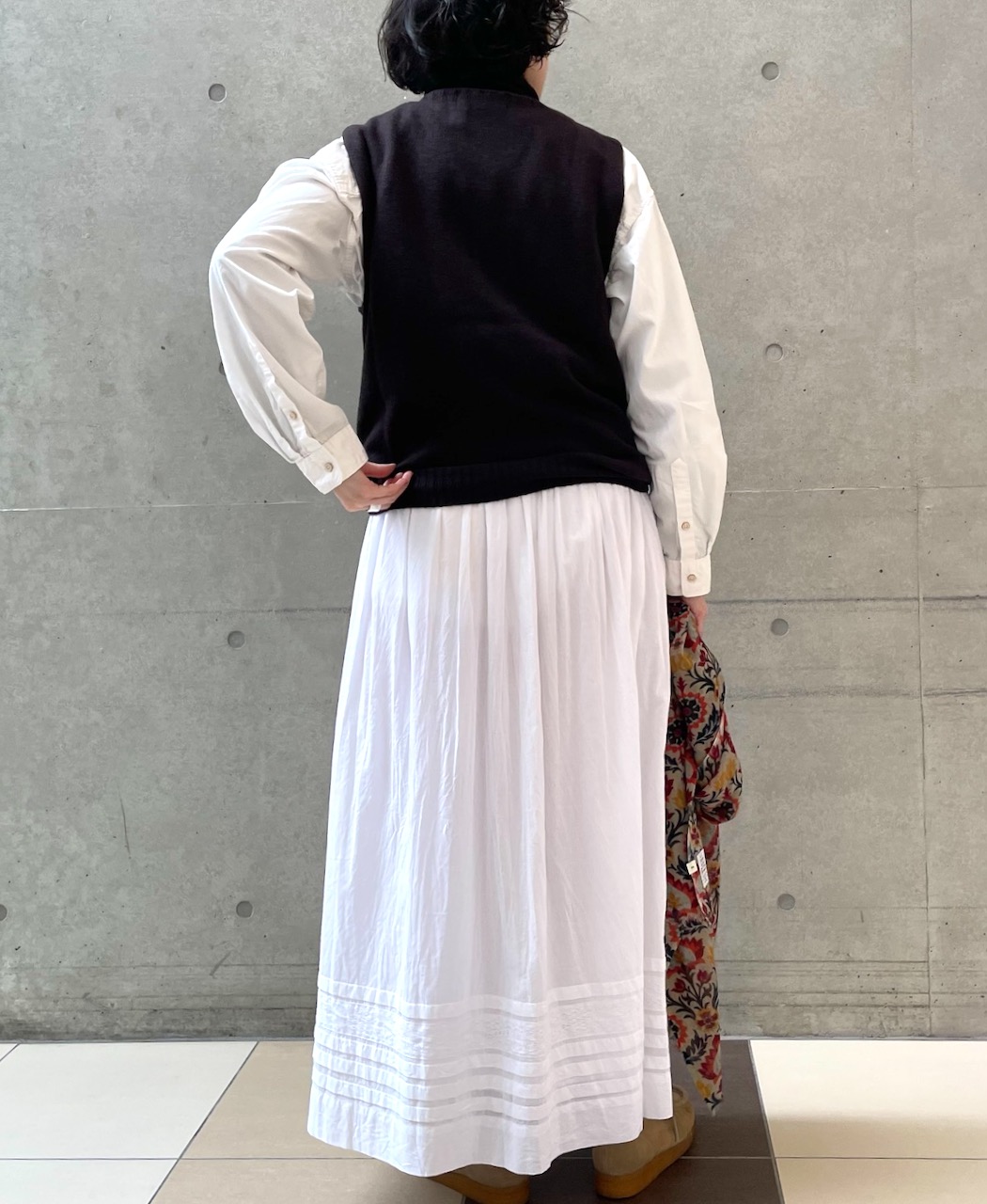 NSL25624(スカート) 60s CAMBRIC PLAIN WITH LACE GATHERED SKIRT