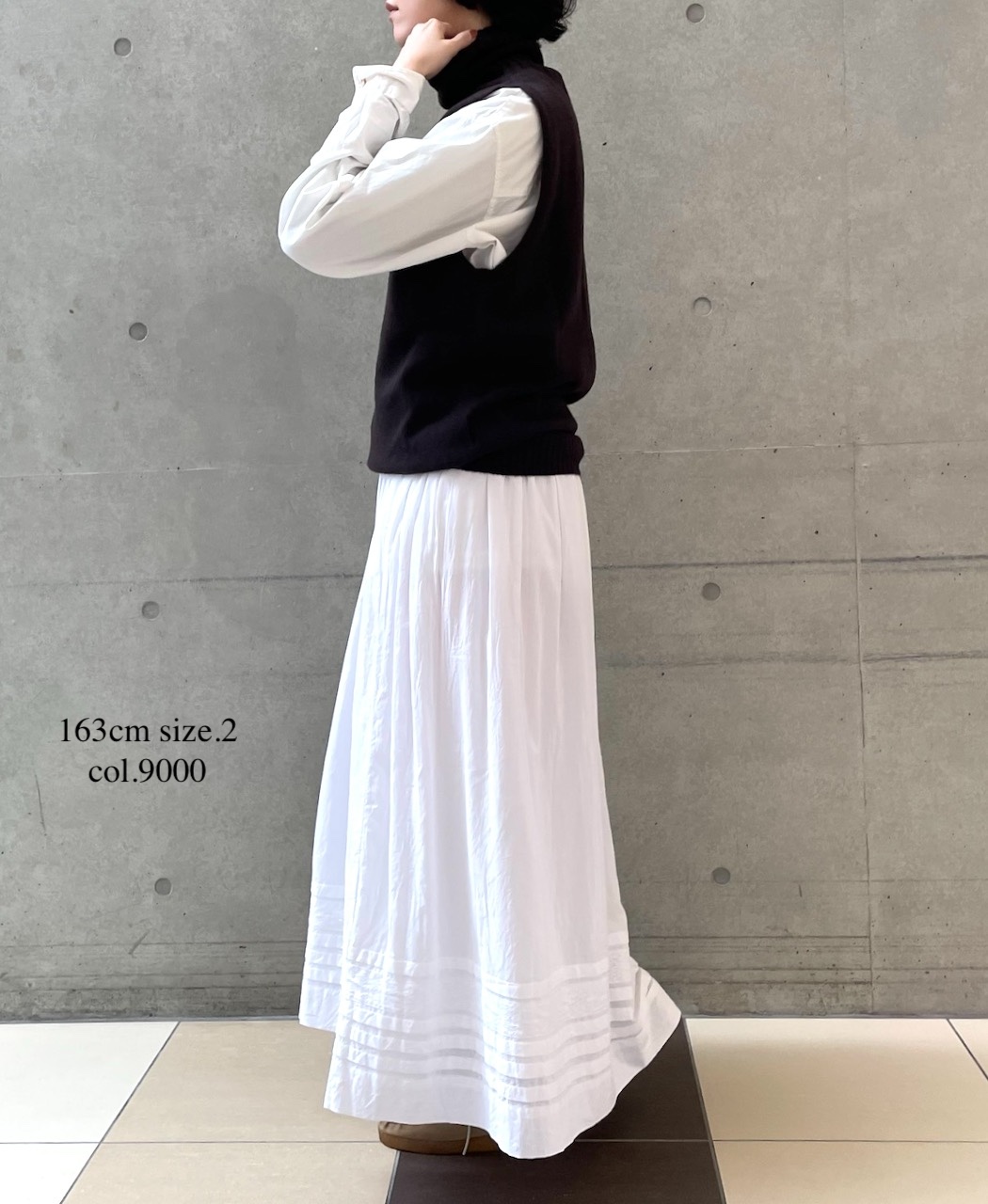 NSL25624(スカート) 60s CAMBRIC PLAIN WITH LACE GATHERED SKIRT