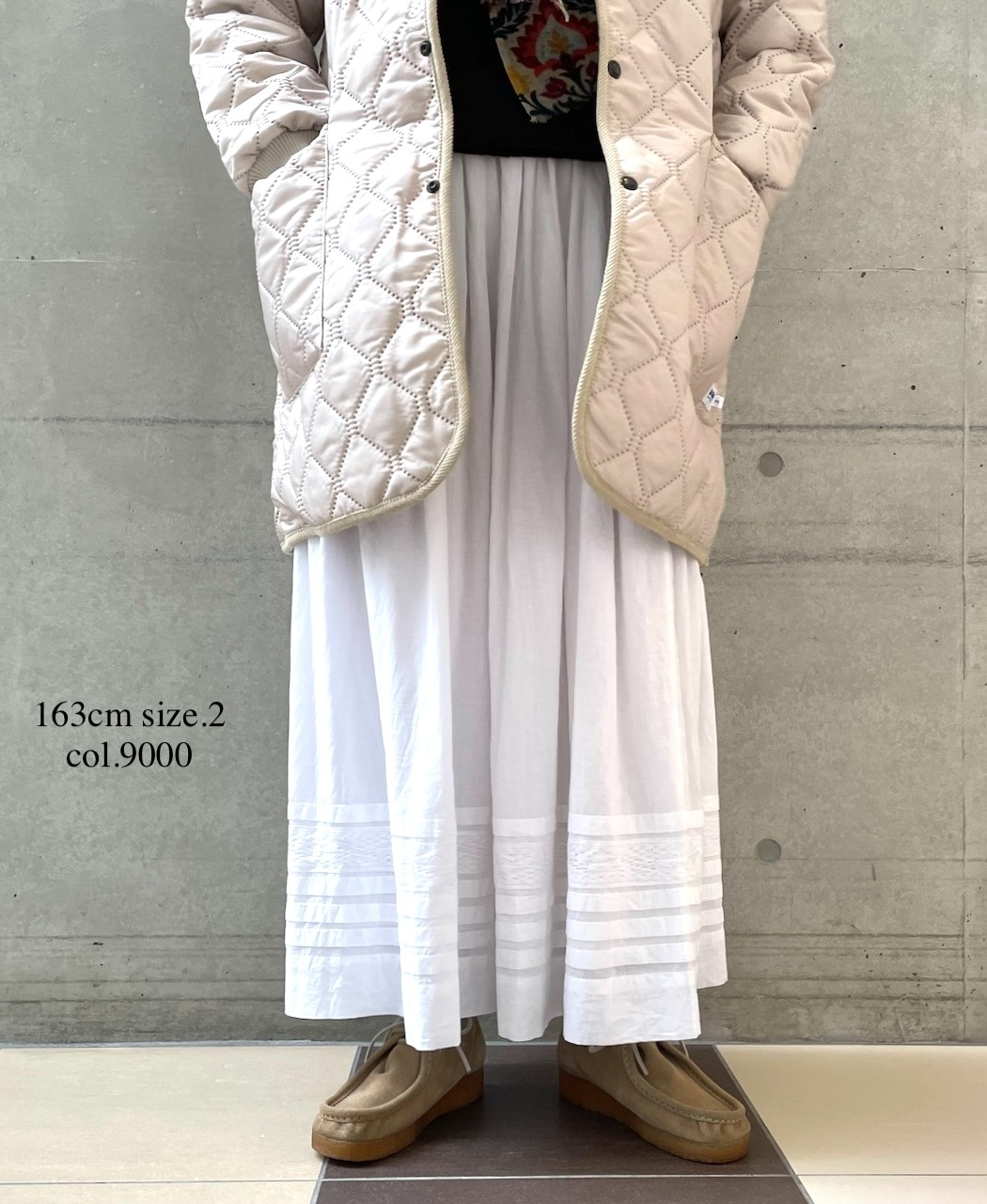 NSL25624(スカート) 60s CAMBRIC PLAIN WITH LACE GATHERED SKIRT