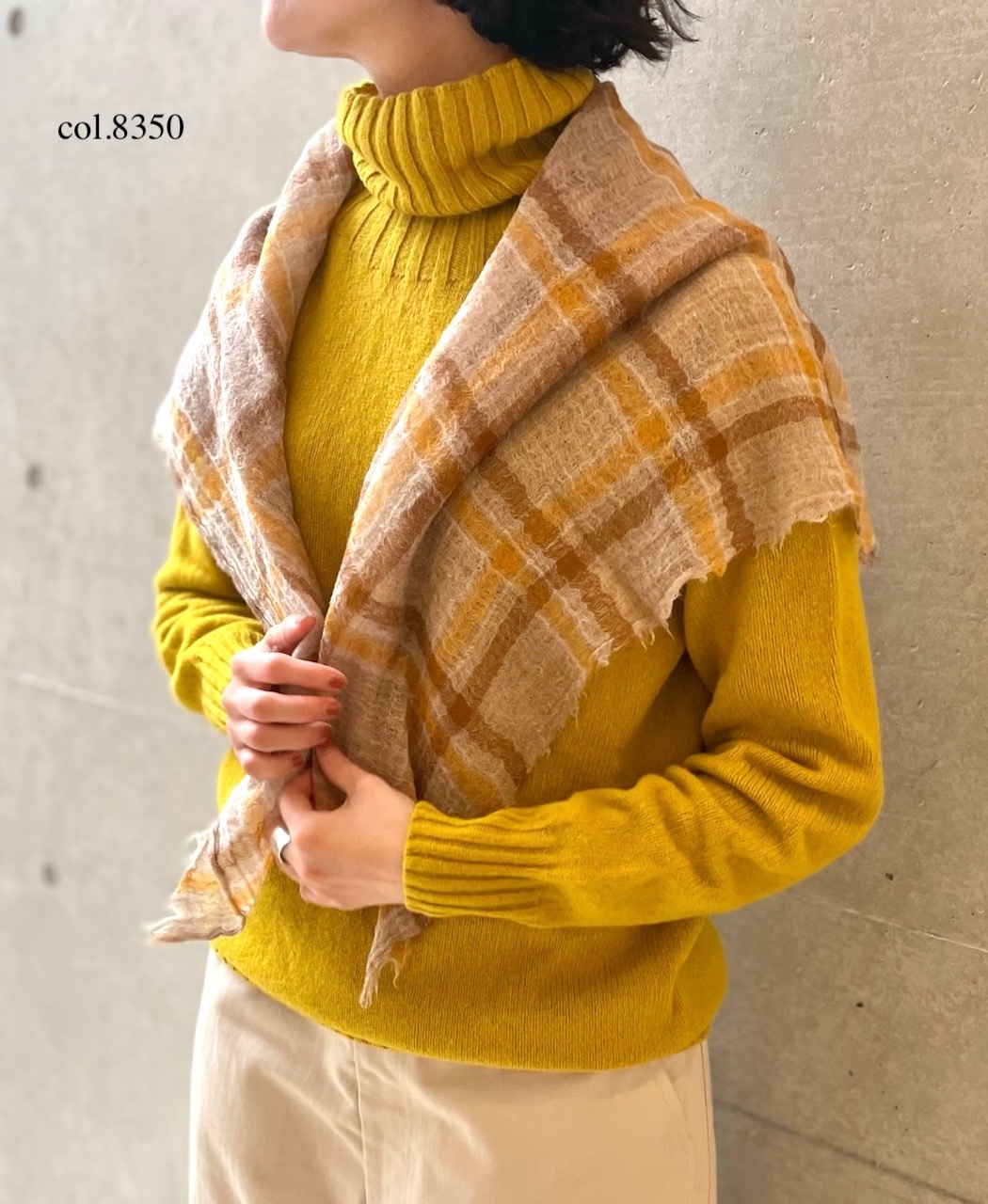 NSL25512(ストール) WOOL CHECK SQUARE STOLE