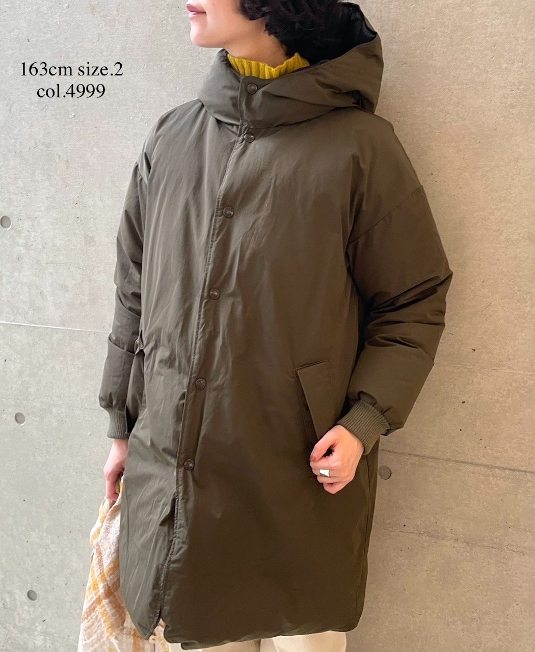 NAM2463 (コート) POLY×COTTON REVERSIBLE DOWN SNAP FRONT HOODED MIDI COAT