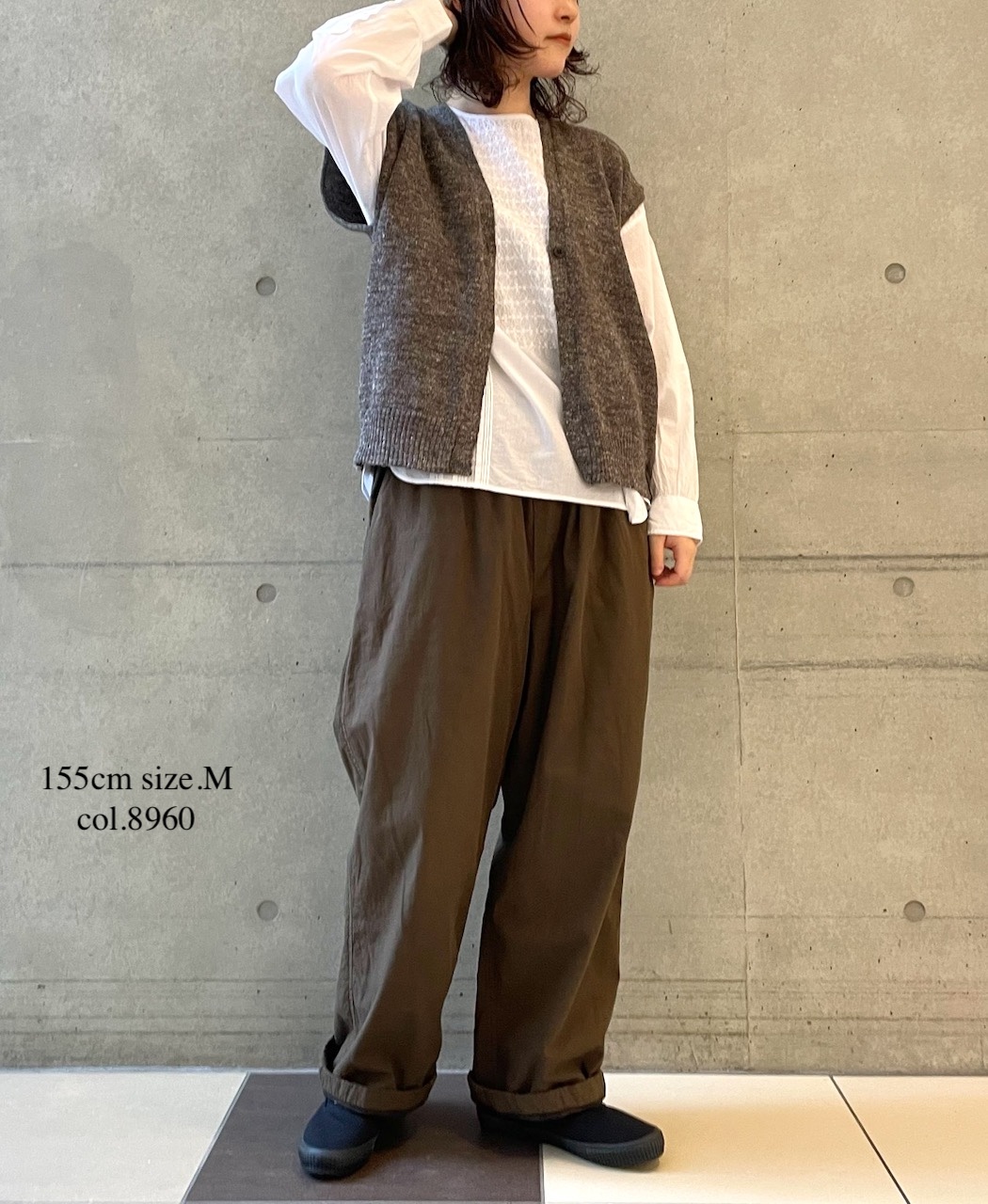 NVL2593D(パンツ) 40s ORGANIC POPLIN (OVERDYE) EASY PANTS