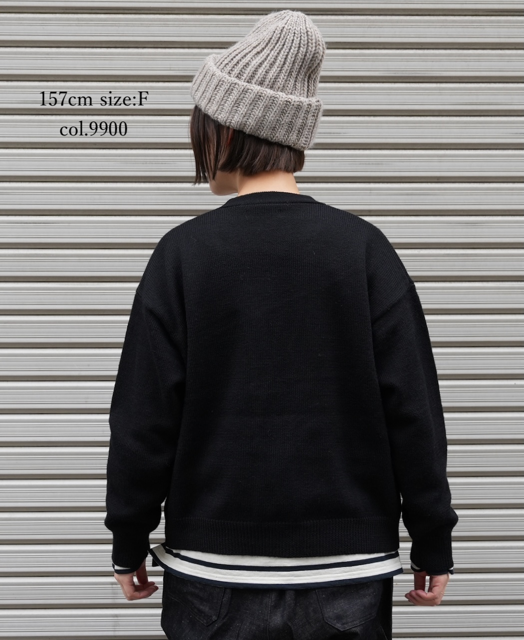 GNSL25501(カーディガン) 7GG 2PLY PLAIN STITCH COTSWOLDS V-NECK 1BUTTON CARDIGAN
