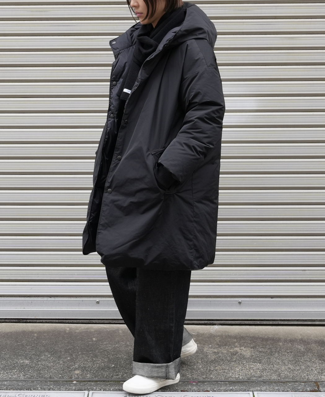 NAM2463 (コート) POLY×COTTON REVERSIBLE DOWN SNAP FRONT HOODED MIDI COAT