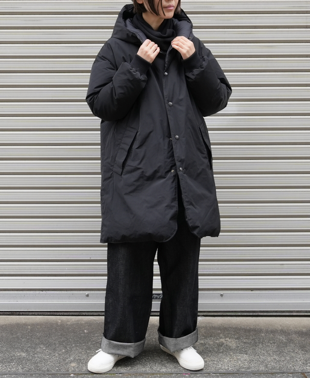 NAM2463 (コート) POLY×COTTON REVERSIBLE DOWN SNAP FRONT HOODED MIDI COAT