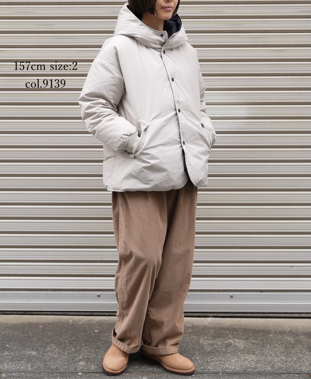NAM2462(ジャケット) POLY×COTTON REVERSIBLE DOWN SNAP FRONT HOODED JACKET