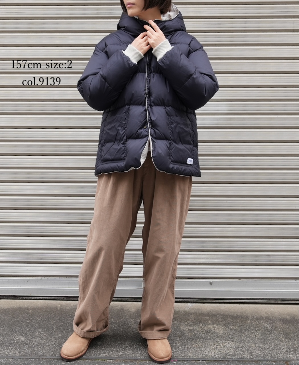NAM2462(ジャケット) POLY×COTTON REVERSIBLE DOWN SNAP FRONT HOODED JACKET