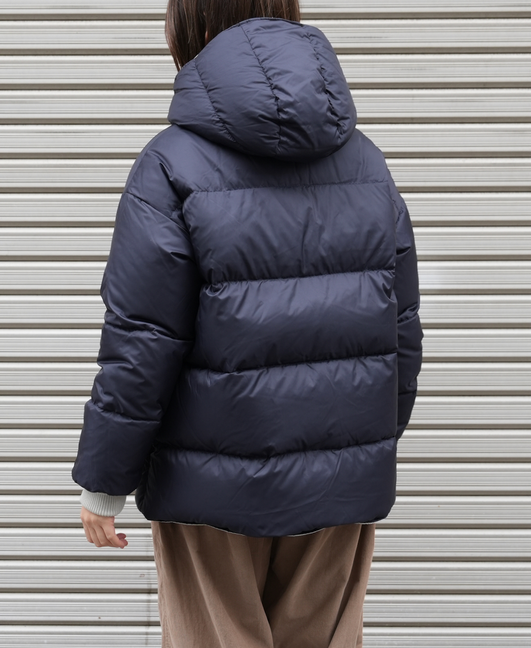 NAM2462(ジャケット) POLY×COTTON REVERSIBLE DOWN SNAP FRONT HOODED JACKET