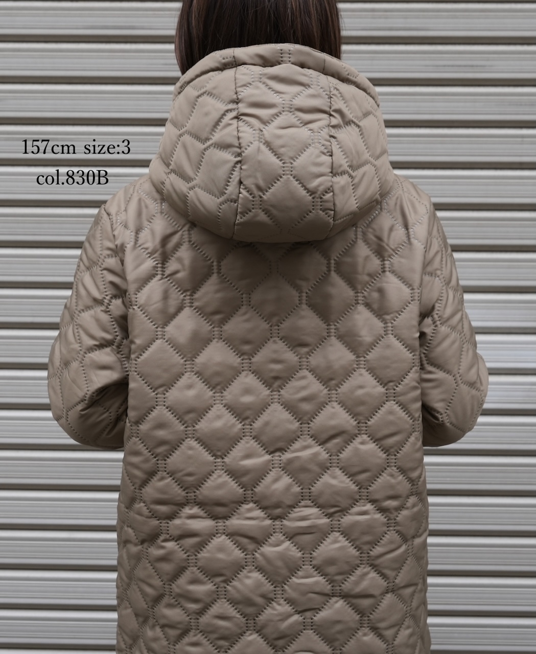 NAM2554(コート) PLAIN POLYESTER×FREECE HEAT QUILT REVERSIBLE HIGH COLLAR HOODED COAT
