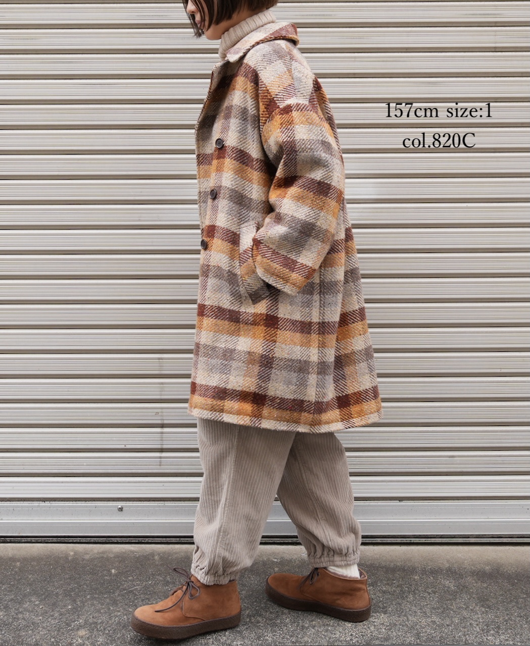 PNAM2551C(コート) OVERSIZE MIDI PEA COAT WITH LINING
