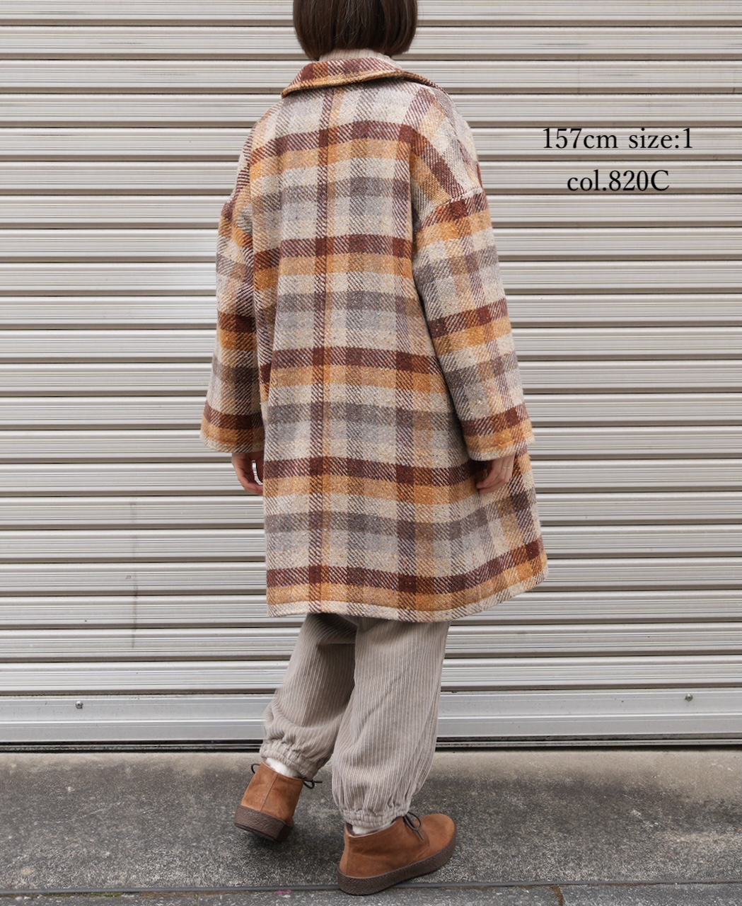 PNAM2551C(コート) OVERSIZE MIDI PEA COAT WITH LINING