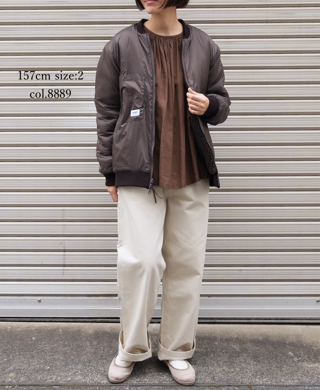 ADNAM2553(ジャケット) REVERSIBLE ZIP-UP FLEECE RIB COLLAR JACKET