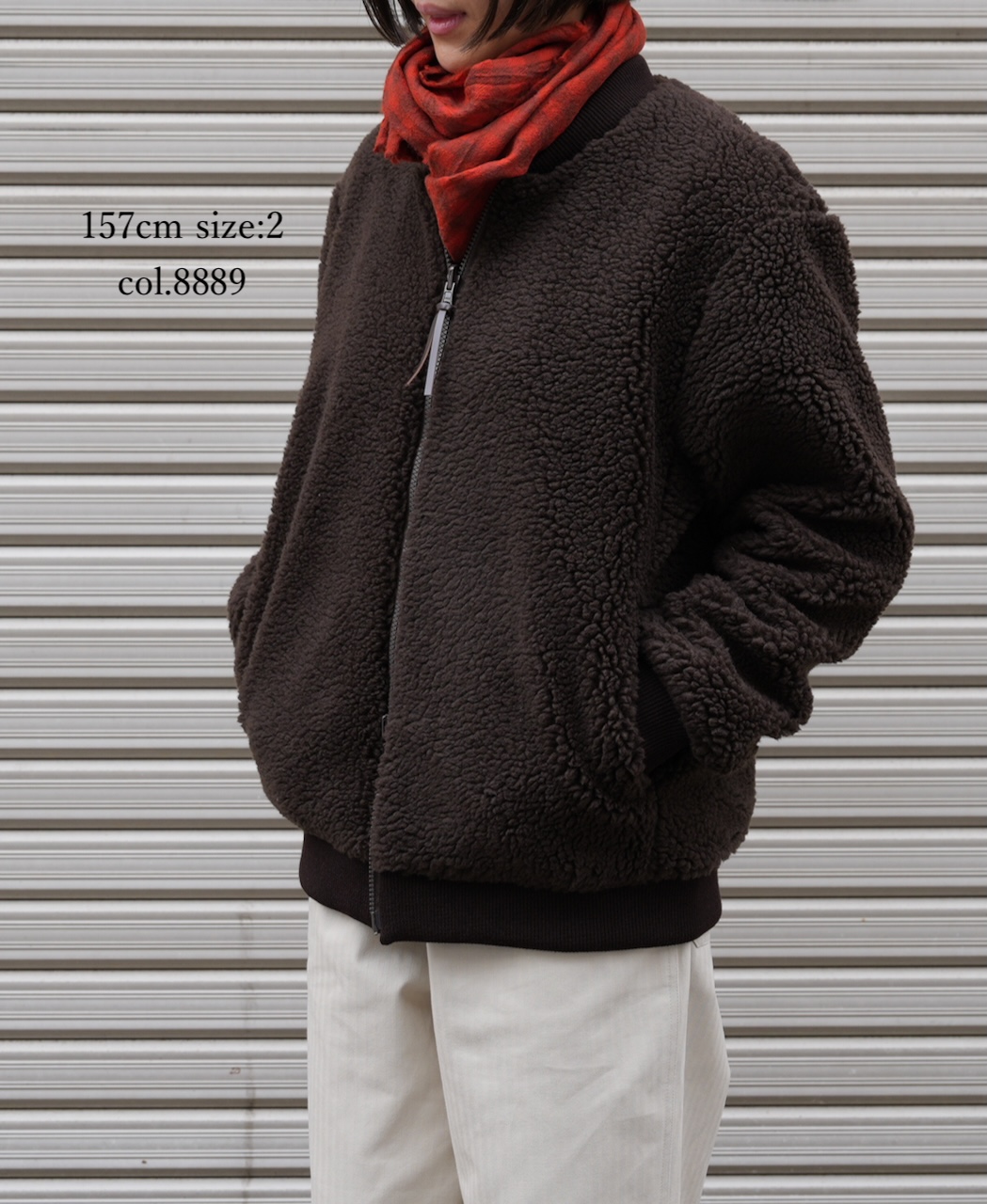 ADNAM2553(ジャケット) REVERSIBLE ZIP-UP FLEECE RIB COLLAR JACKET