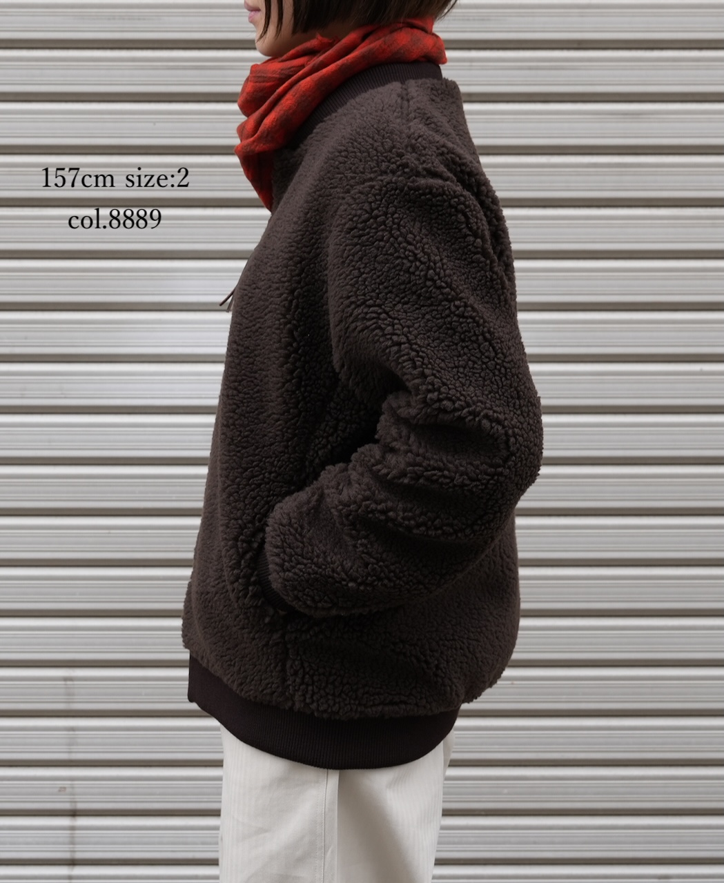 ADNAM2553(ジャケット) REVERSIBLE ZIP-UP FLEECE RIB COLLAR JACKET