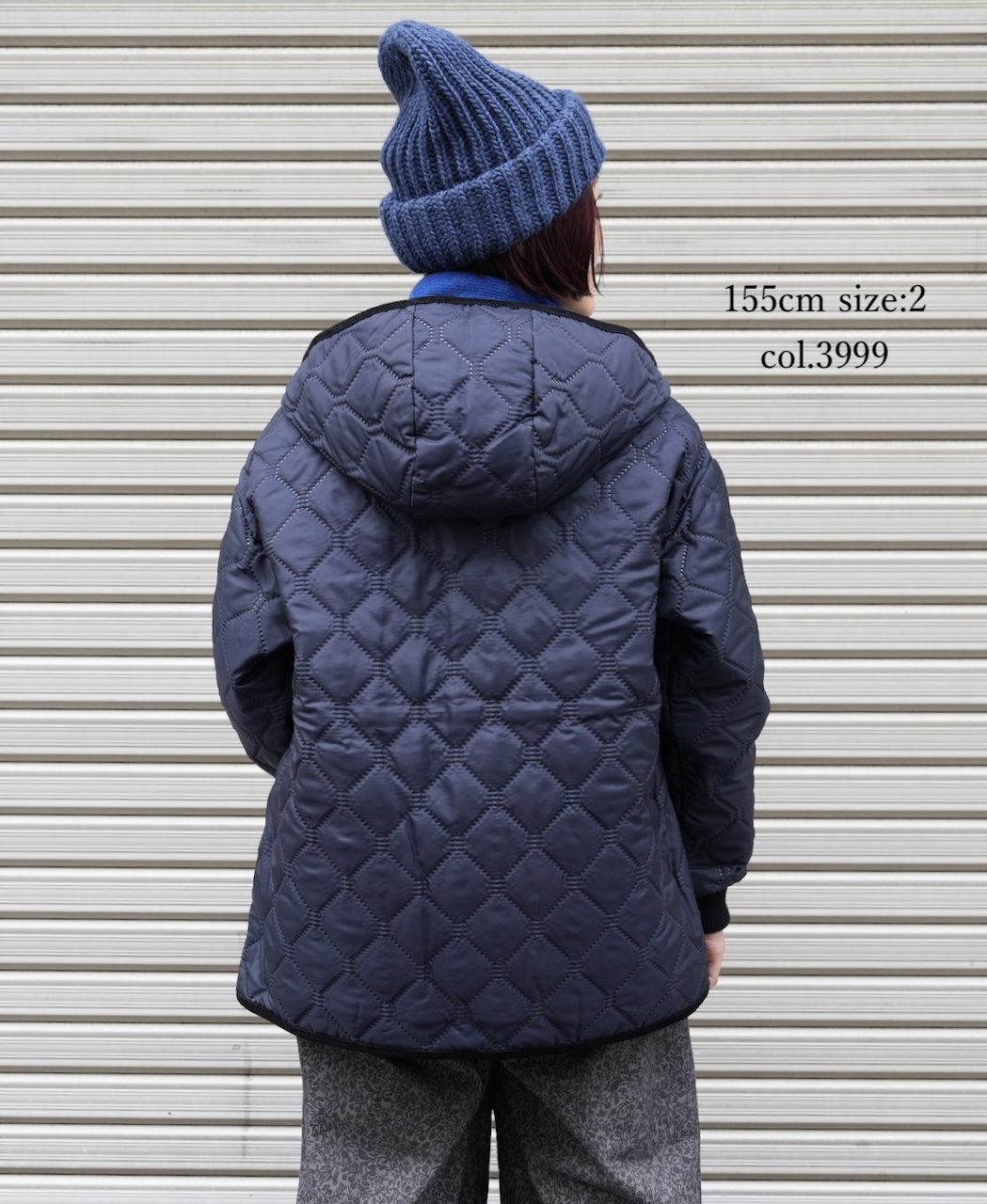NAM2561PP(ジャケット) PLAIN POLYESTERxPLAIN POLYESTER HEAT QUILT OVERSIZED HOODED JACKET WITH RIBBED CUFF