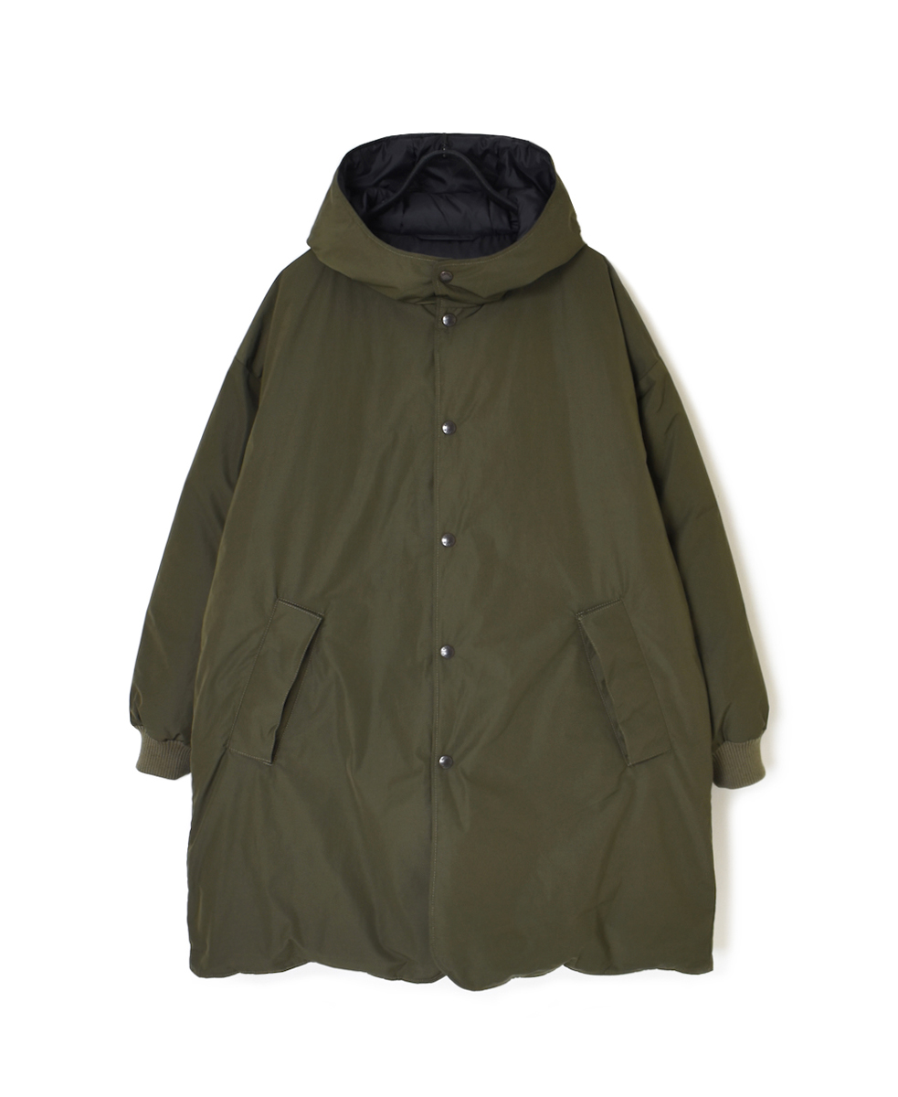 NAM2463 (コート) POLY×COTTON REVERSIBLE DOWN SNAP FRONT HOODED MIDI COAT