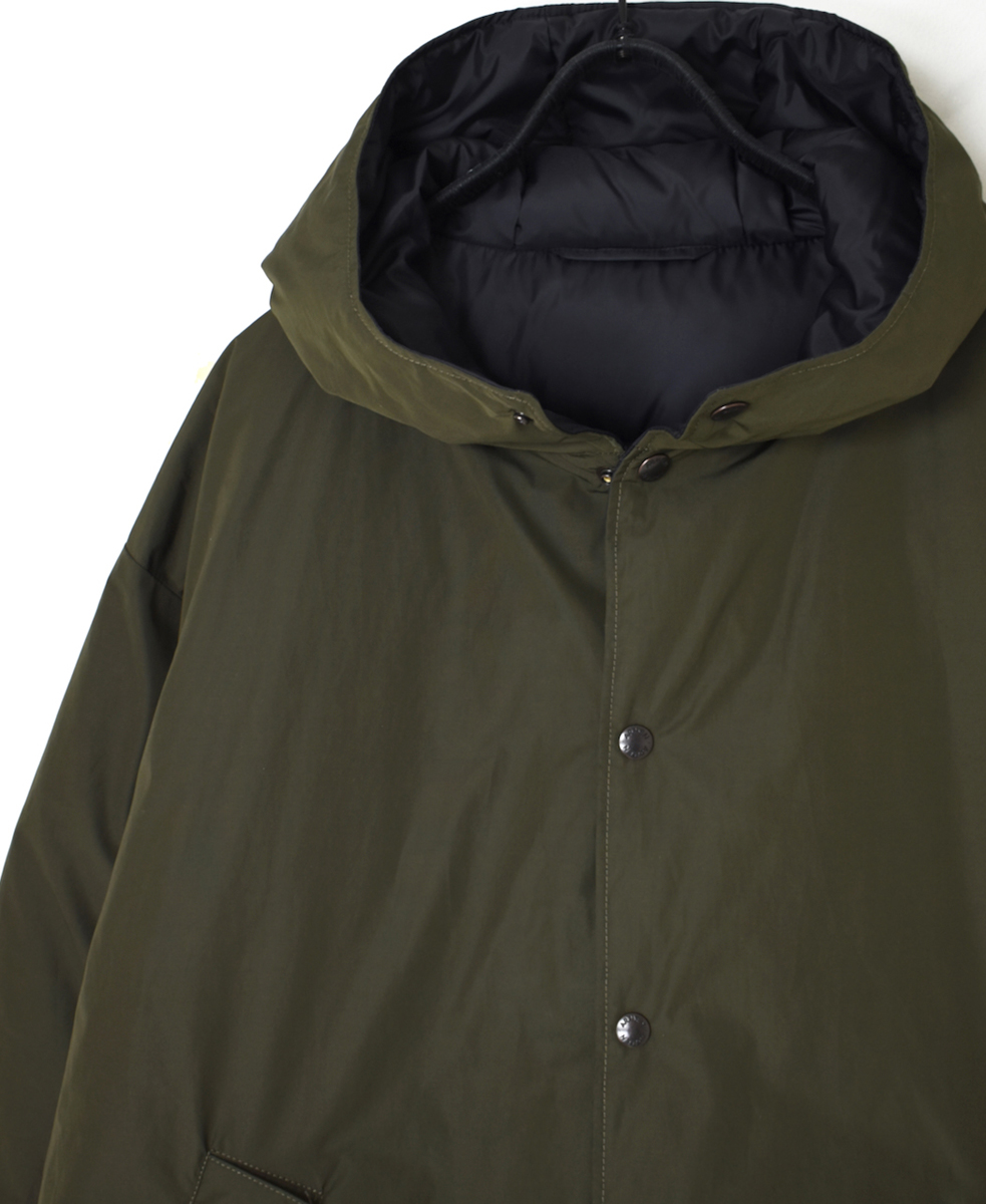 NAM2463 (コート) POLY×COTTON REVERSIBLE DOWN SNAP FRONT HOODED MIDI COAT
