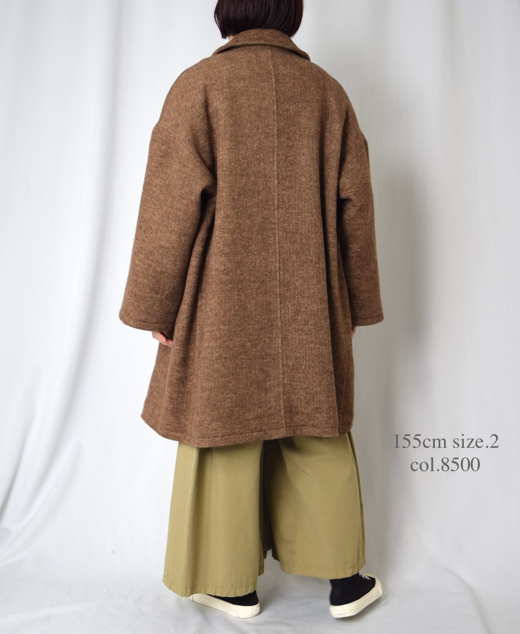 PNAM2551P(コート) WOOL PLAIN OVERSIZE MIDI PEA COAT WITH LINING