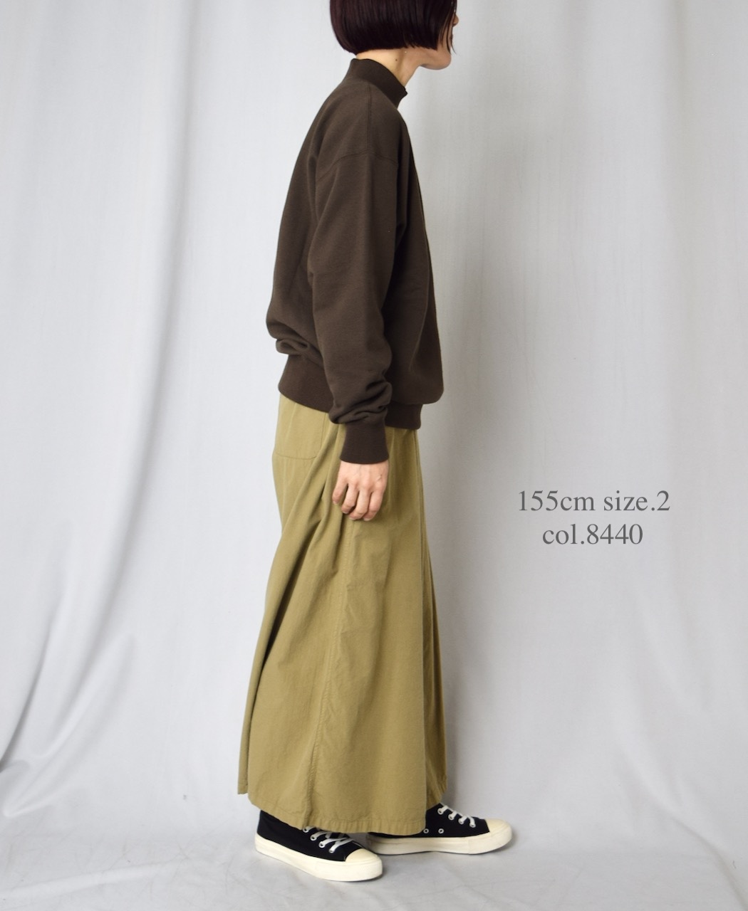 INAM2556PD(キュロット) 40s POPLIN OVER DYE WRAP CULOTTES WITH SEAM POCKET