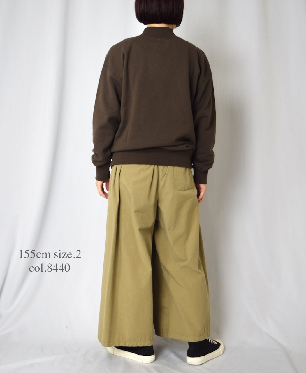 INAM2556PD(キュロット) 40s POPLIN OVER DYE WRAP CULOTTES WITH SEAM POCKET
