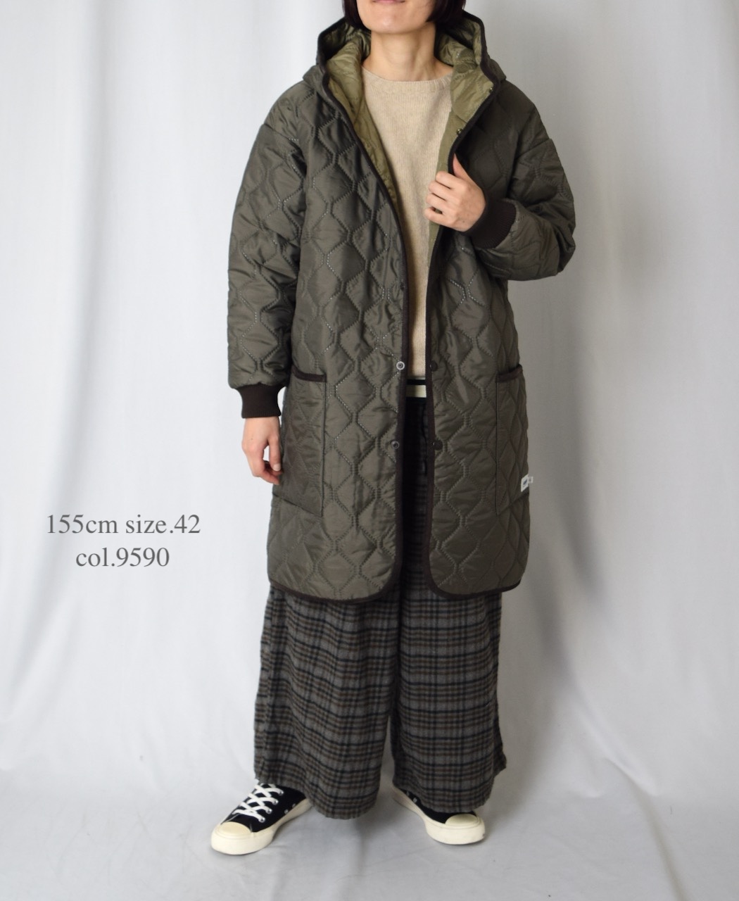 INHT2565CKD(パンツ) COTTON CHECK OVERDYE EASY PANTS