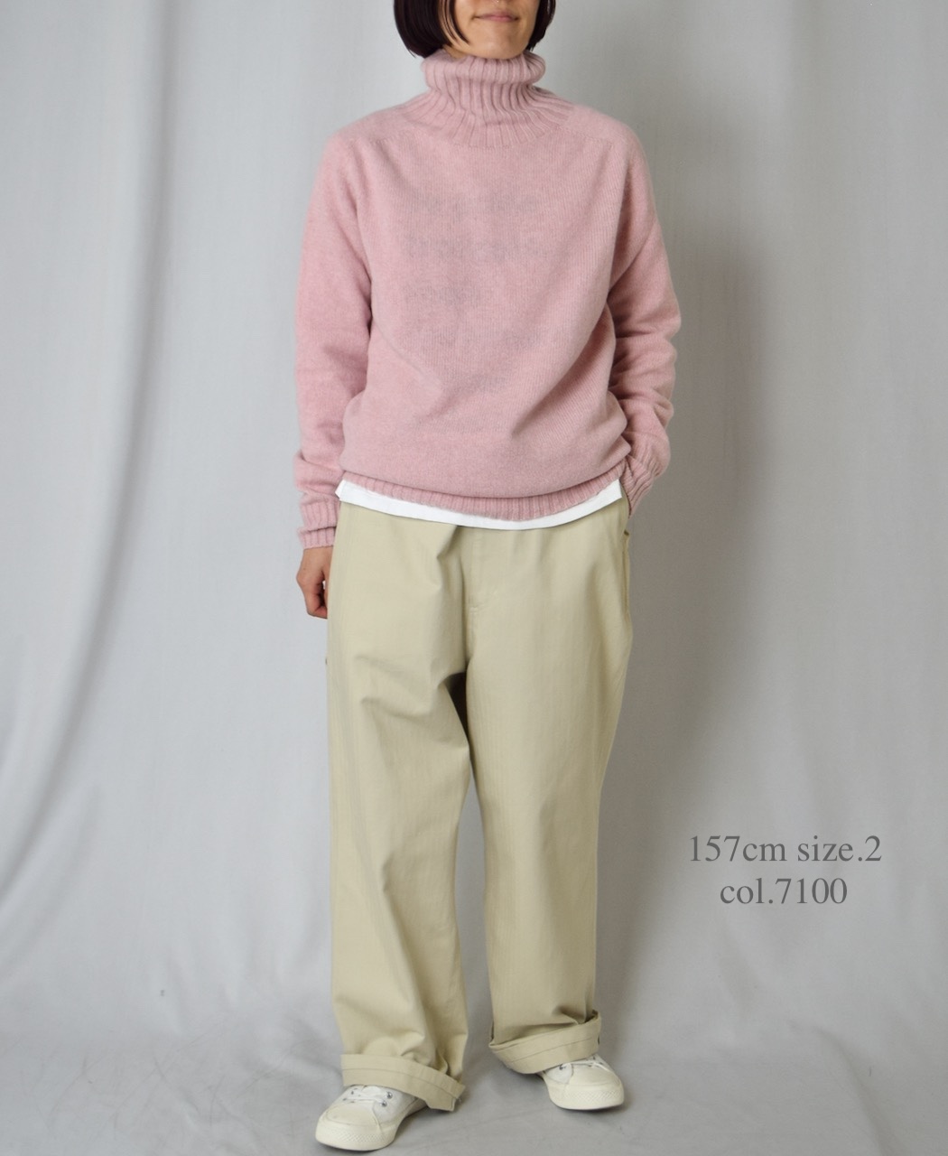 JNAMP1651 (ニット) POLO NECK SADDLE SHOULDER P/O