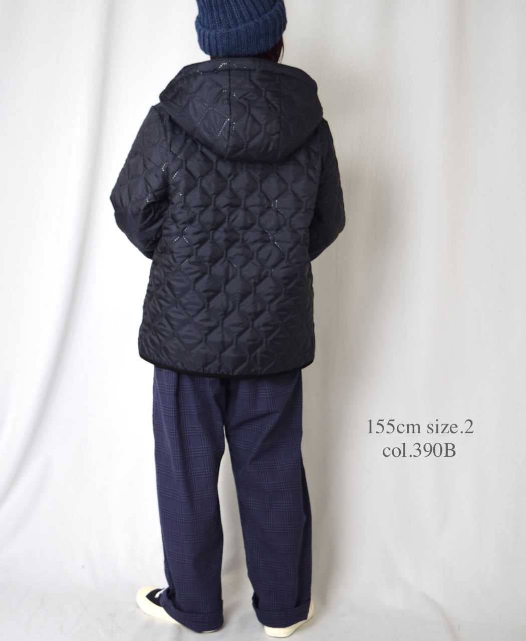 NAM2556(ジャケット) PLAIN POLYESTER×FREECE HEAT QUILT REVERSIBLE HIGH COLLAR HOODED JACKET