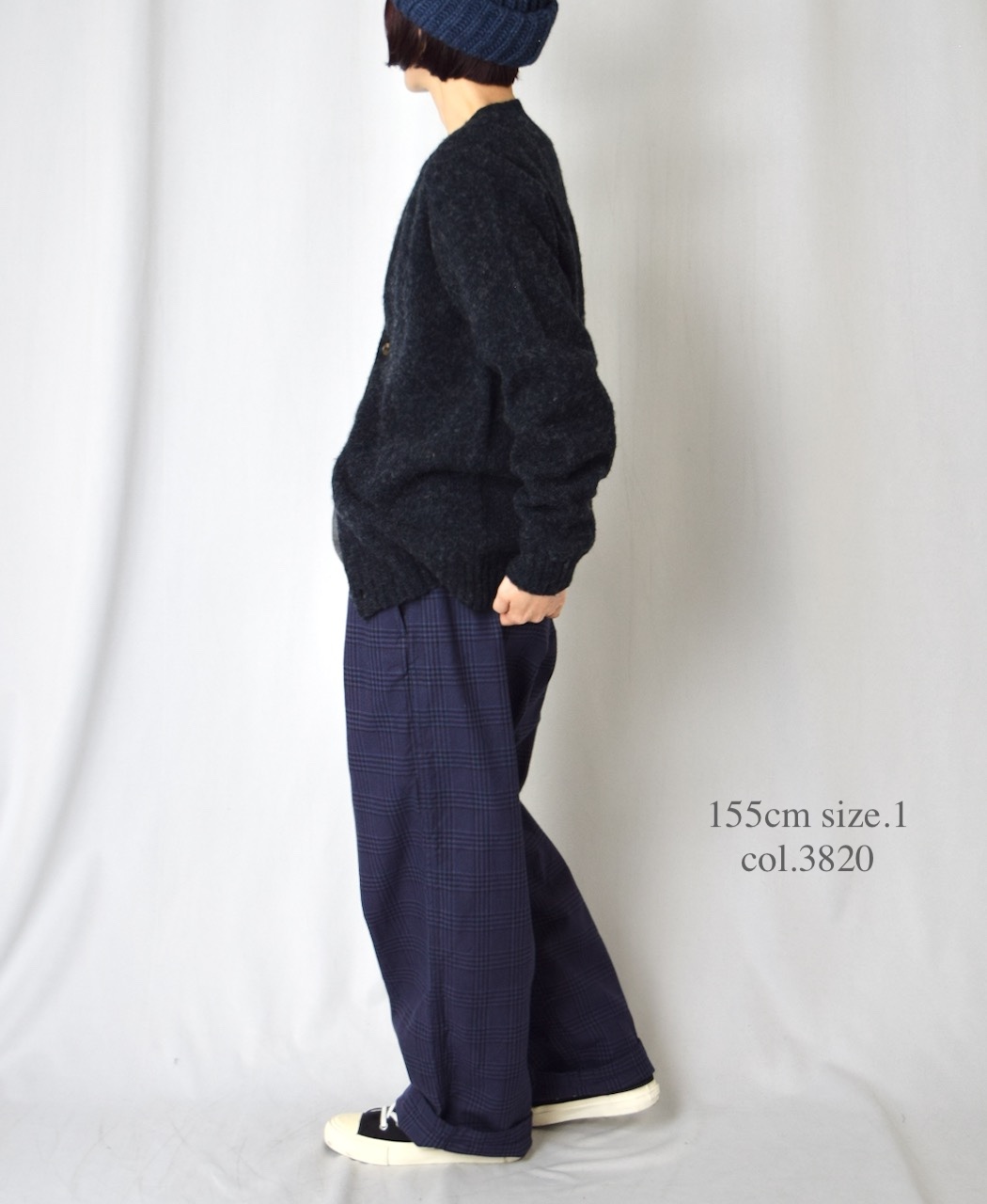 NAM2581C(パンツ) COTTON CHECK ONE-TUCK PANTS