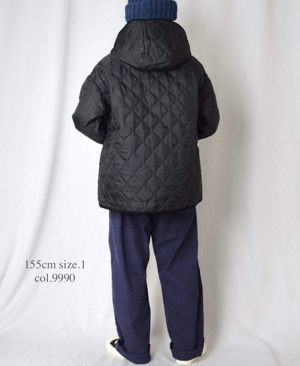 NAM2561PP(ジャケット) PLAIN POLYESTERxPLAIN POLYESTER HEAT QUILT OVERSIZED HOODED JACKET WITH RIBBED CUFF