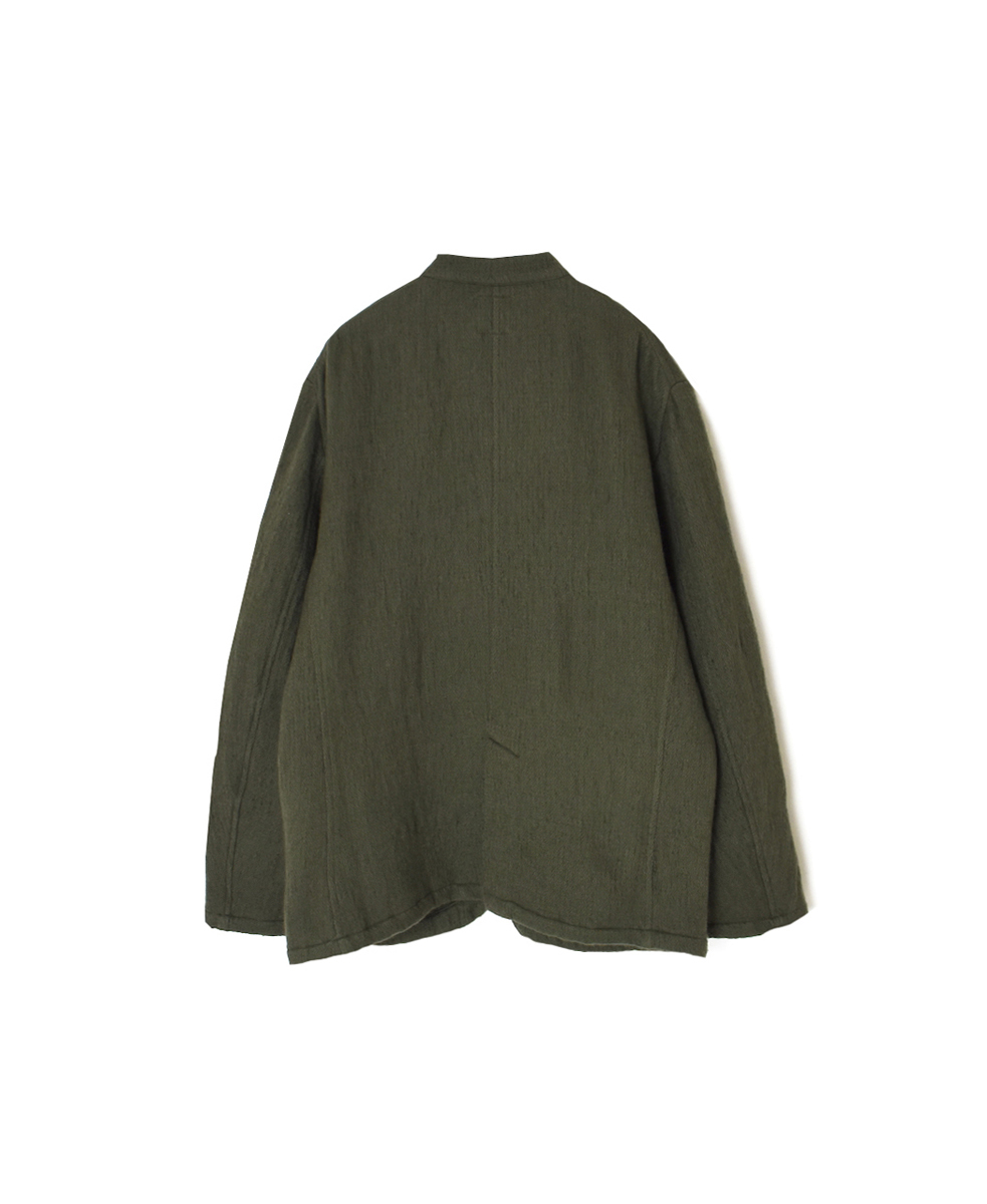 NMDS24551(ジャケット) WOOL COTTON SMALL HERRINGBONE STAND COLLAR FLY FRONT JACKET