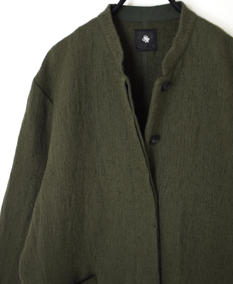NMDS24551(ジャケット) WOOL COTTON SMALL HERRINGBONE STAND COLLAR FLY FRONT JACKET