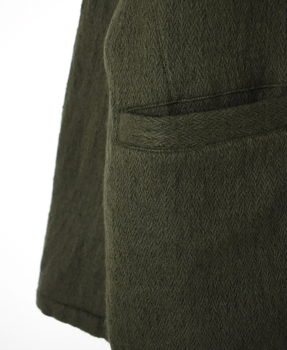 NMDS24551(ジャケット) WOOL COTTON SMALL HERRINGBONE STAND COLLAR FLY FRONT JACKET