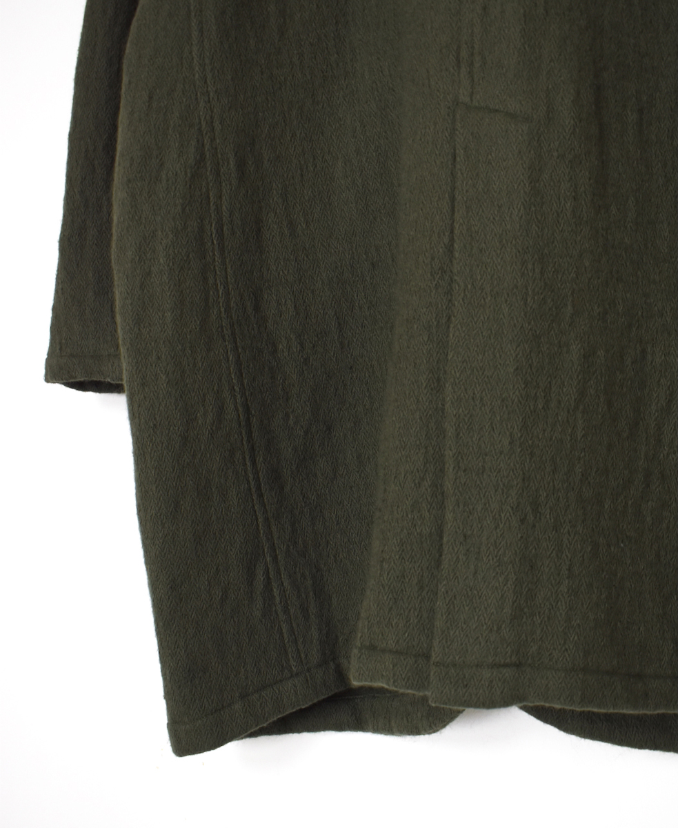 ⚫︎NMDS24552(コート) WOOL COTTON SMALL HERRINGBONE STAND COLLAR FLY FRONT COAT