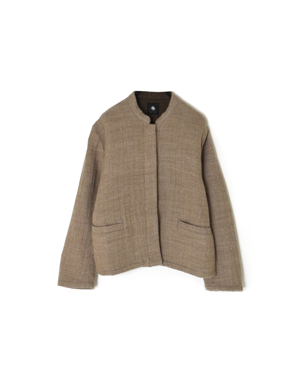 NMDS25611(ジャケット) WOOL COTTON HERRINGBONE STAND COLLAR FLY FRONT JACKET