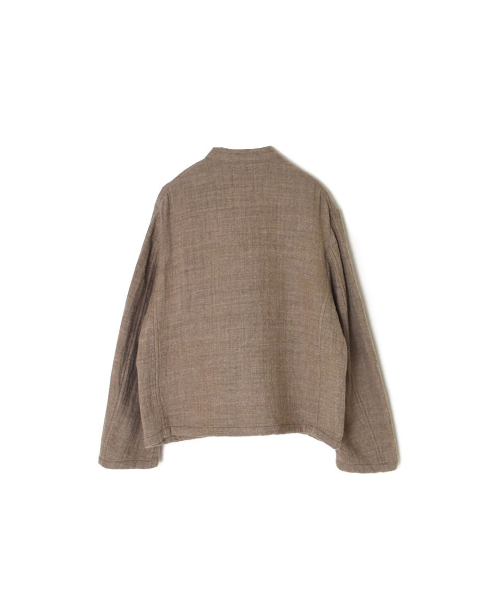 NMDS25611(ジャケット) WOOL COTTON HERRINGBONE STAND COLLAR FLY FRONT JACKET