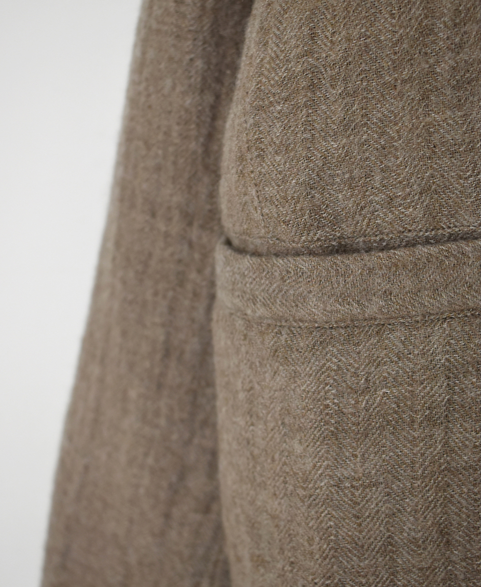NMDS25611(ジャケット) WOOL COTTON HERRINGBONE STAND COLLAR FLY FRONT JACKET