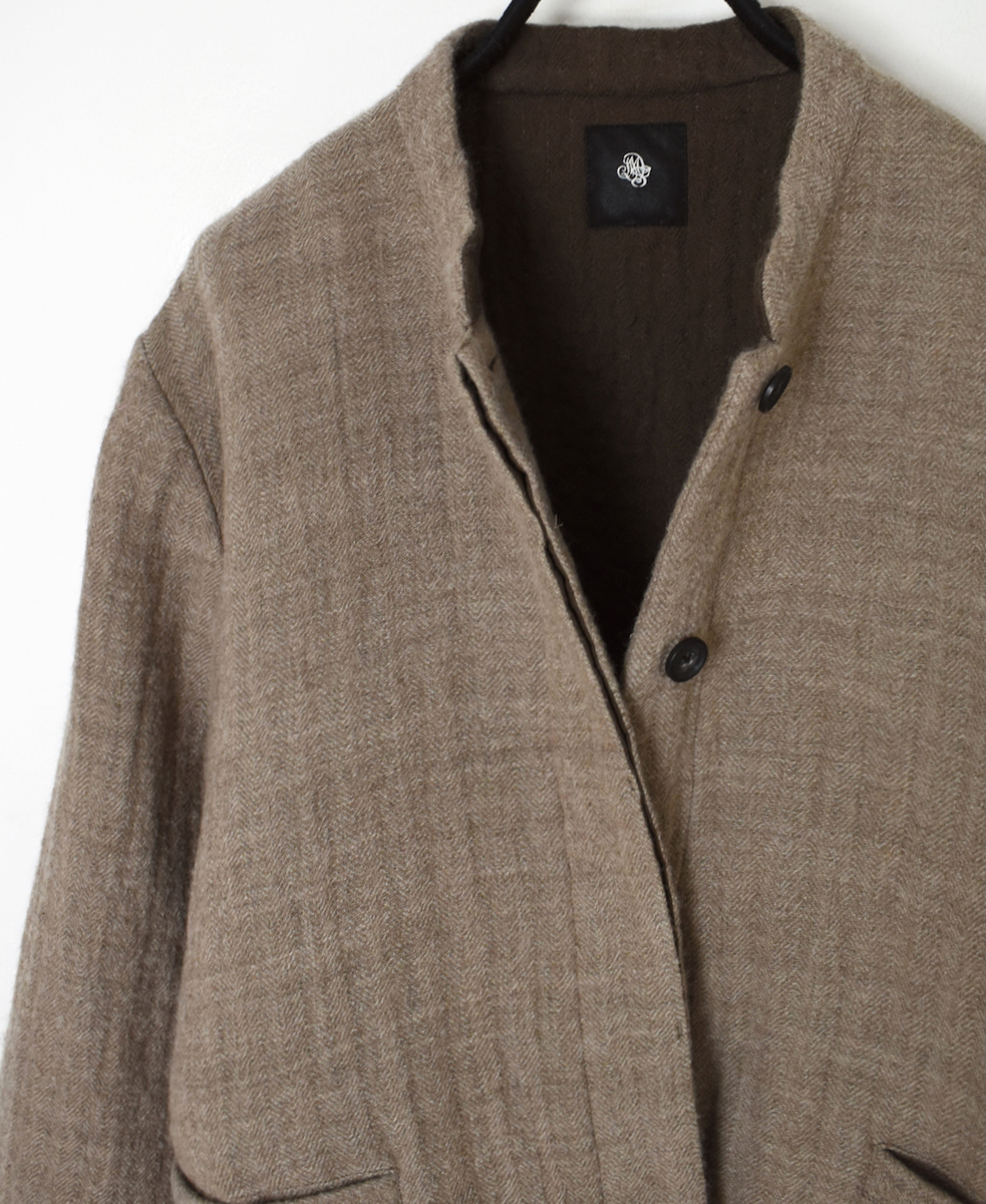 NMDS25611(ジャケット) WOOL COTTON HERRINGBONE STAND COLLAR FLY FRONT JACKET