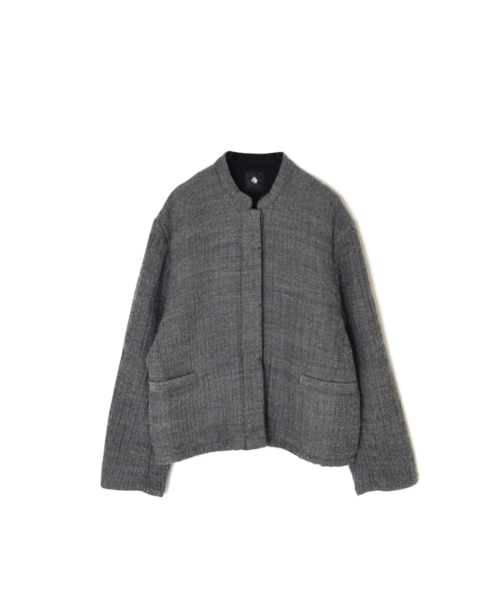 NMDS25611(ジャケット) WOOL COTTON HERRINGBONE STAND COLLAR FLY FRONT JACKET