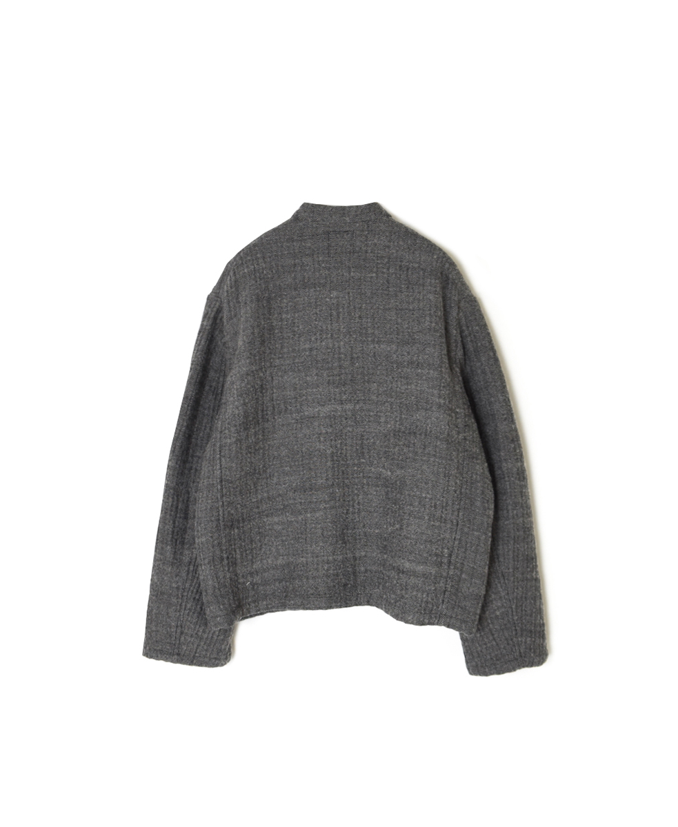 NMDS25611(ジャケット) WOOL COTTON HERRINGBONE STAND COLLAR FLY FRONT JACKET