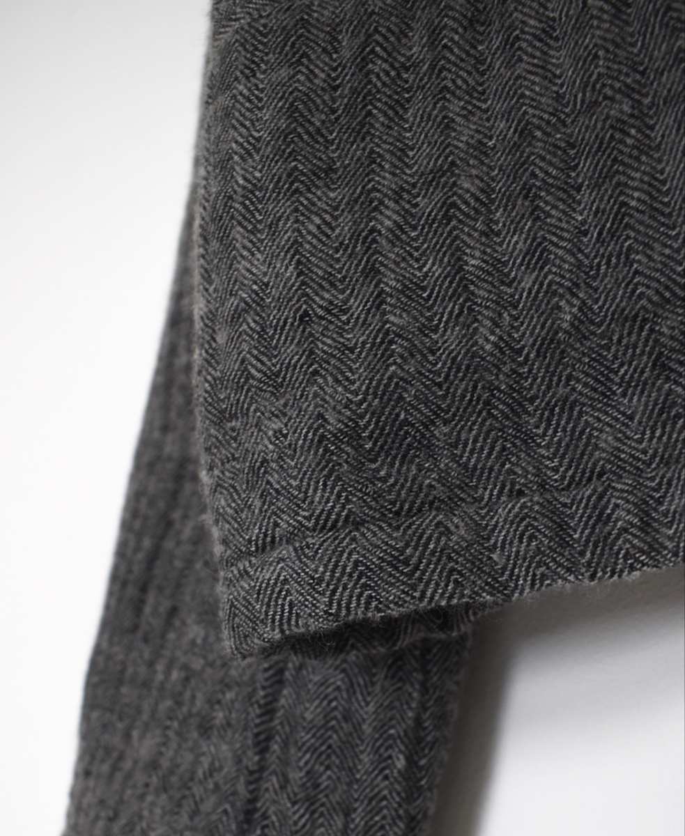 NMDS25611(ジャケット) WOOL COTTON HERRINGBONE STAND COLLAR FLY FRONT JACKET