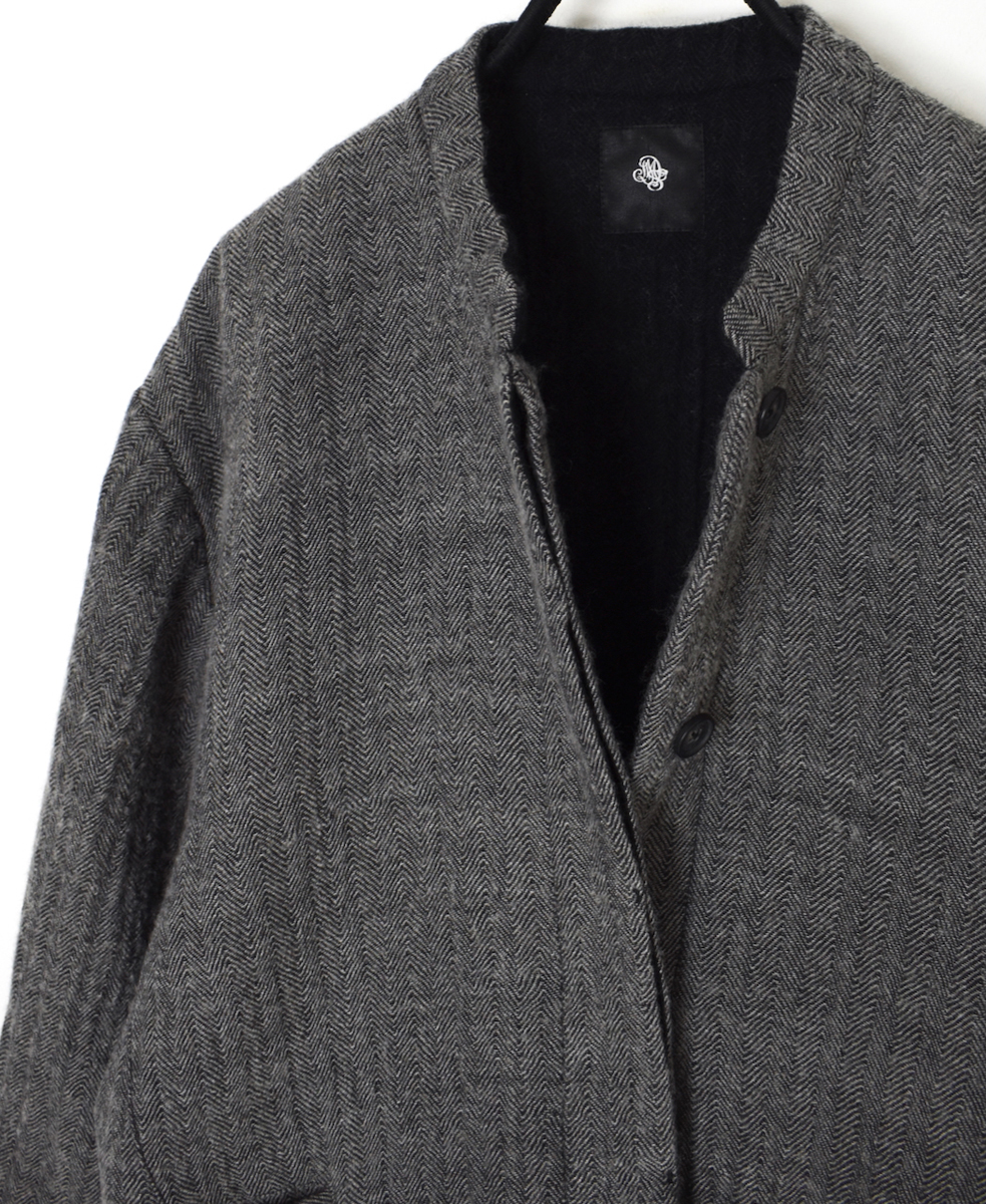 NMDS25611(ジャケット) WOOL COTTON HERRINGBONE STAND COLLAR FLY FRONT JACKET