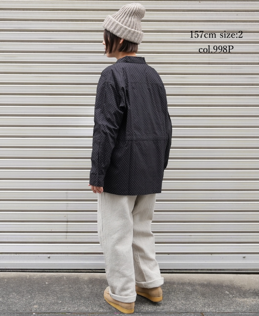 NSL25531(シャツ) 40s POPLIN DOT PRINT REGULAR COLLAR FLAP POCKET SHIRT