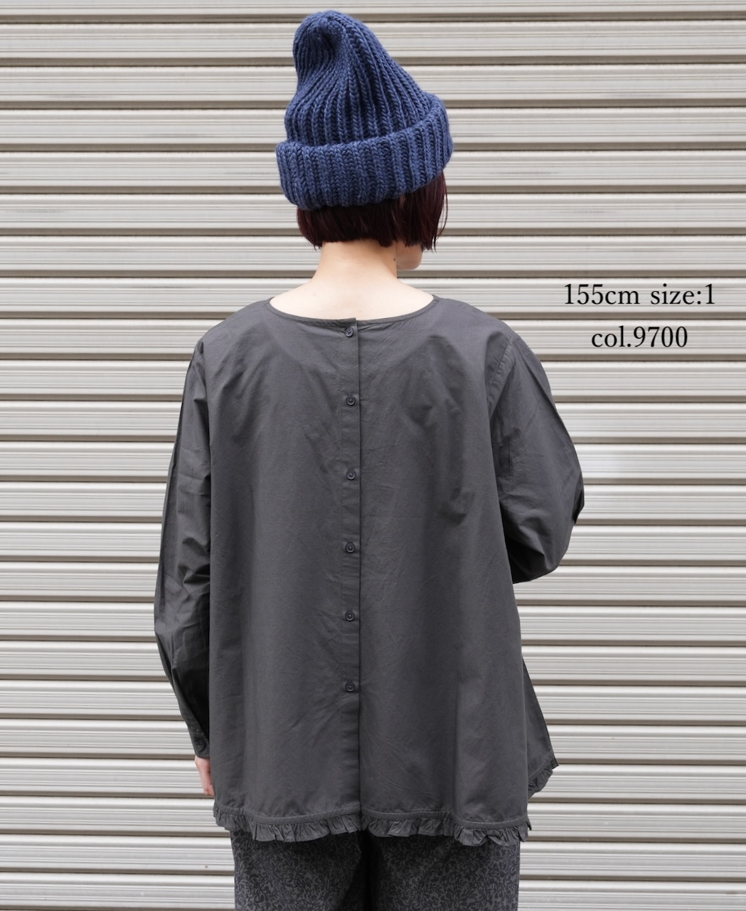 NSL25543(スモック) 40s POPLIN PLAIN HEM FRILL BACK OPENING SMOCK