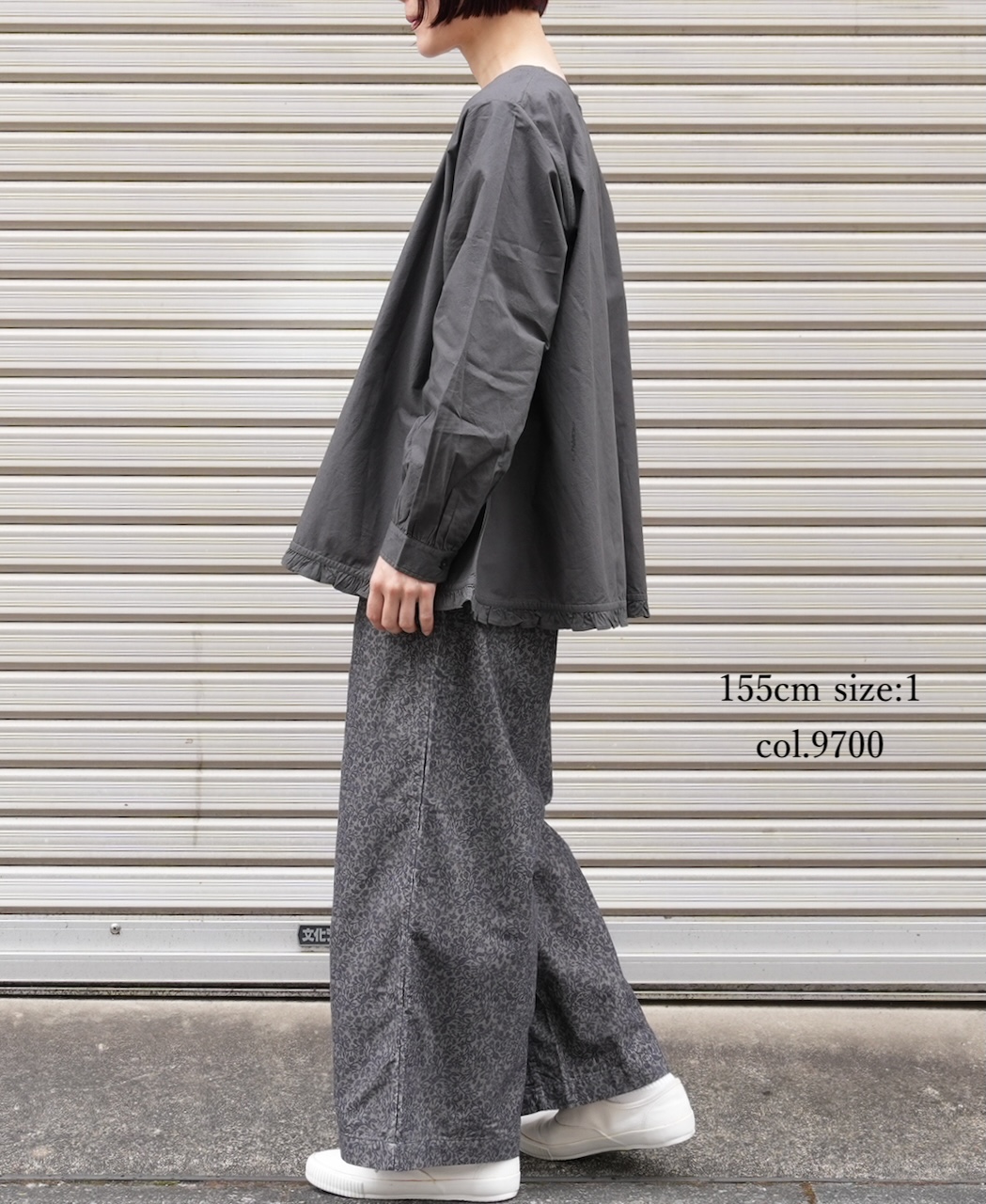 NSL25586(パンツ) CORDUROY SMALL FLOWER PRINT WIDE EASY PANTS
