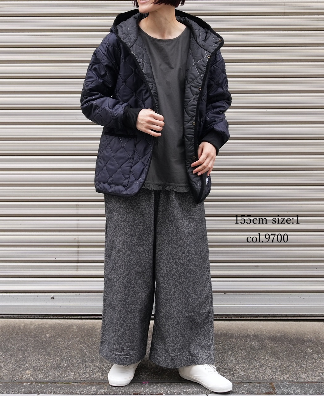 NSL25586(パンツ) CORDUROY SMALL FLOWER PRINT WIDE EASY PANTS