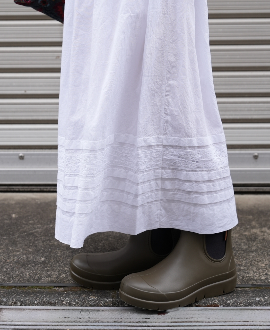 NSL25624(スカート) 60s CAMBRIC PLAIN WITH LACE GATHERED SKIRT