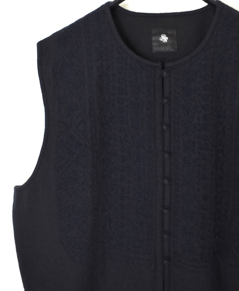 NMDS25602(ボレロ) BOILED WOOL PLAIN EMB BOLERO