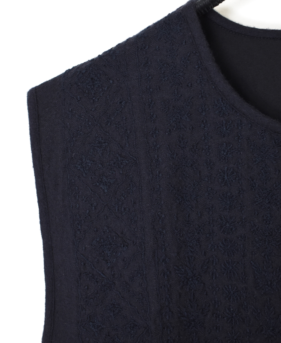 NMDS25602(ボレロ) BOILED WOOL PLAIN EMB BOLERO