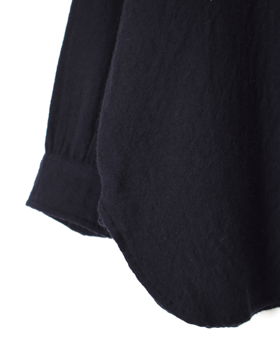 NMDS25601(シャツ) BOILED WOOL PLAIN BANDED COLLAR EMB SHIRT